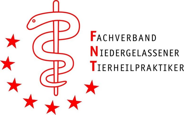 Logo des Fachverbands niedergelassener Tierheilpraktiker mit Schlangen-Symbol und Sternen.
